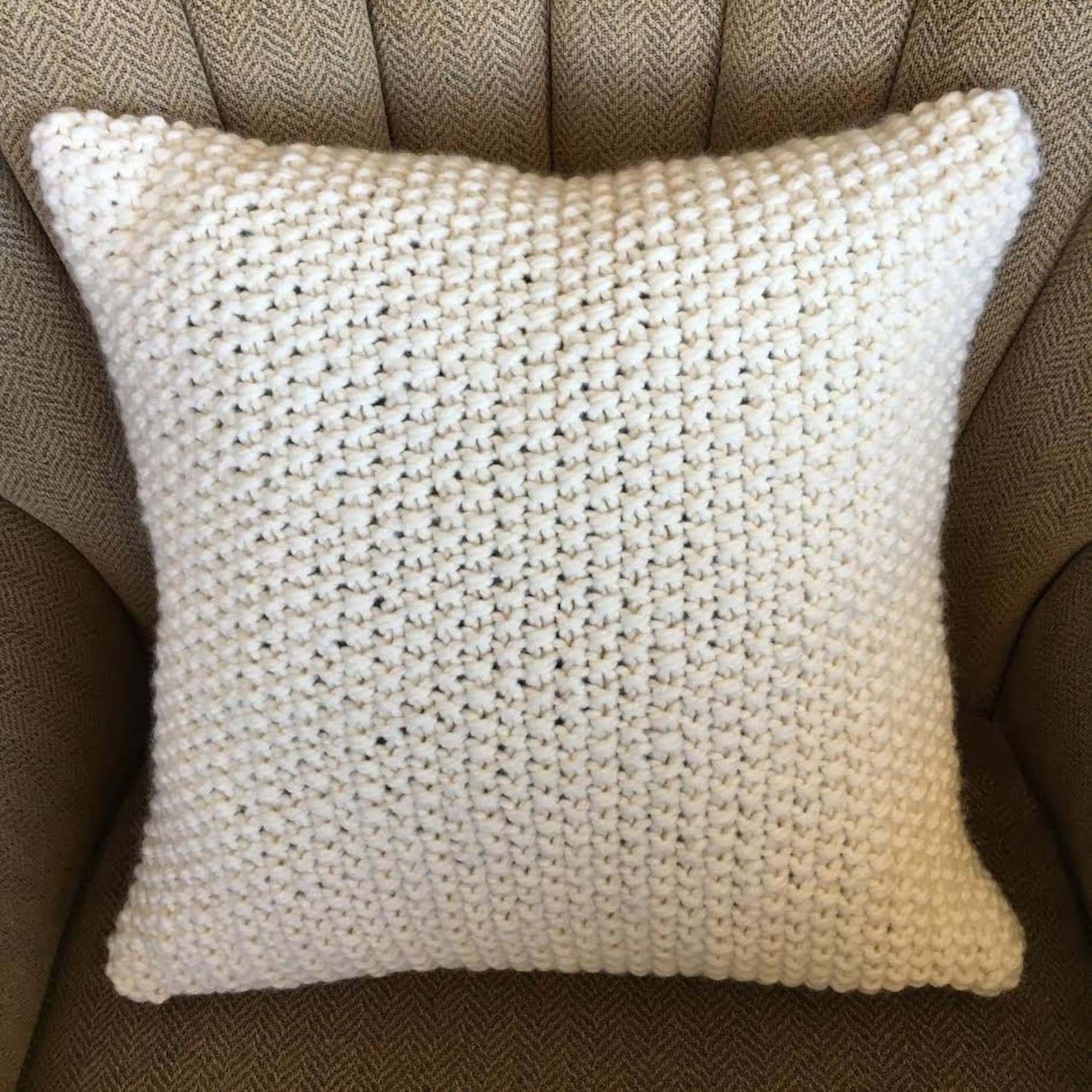 Knit Pattern Pdf Knit Pillow Cover Pattern Super Simple Seed Etsy