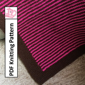 Baby Blanket Knitting Pattern, PDF Knitting Pattern - Simple Stripes Baby Blanket/throw/afghan in three sizes
