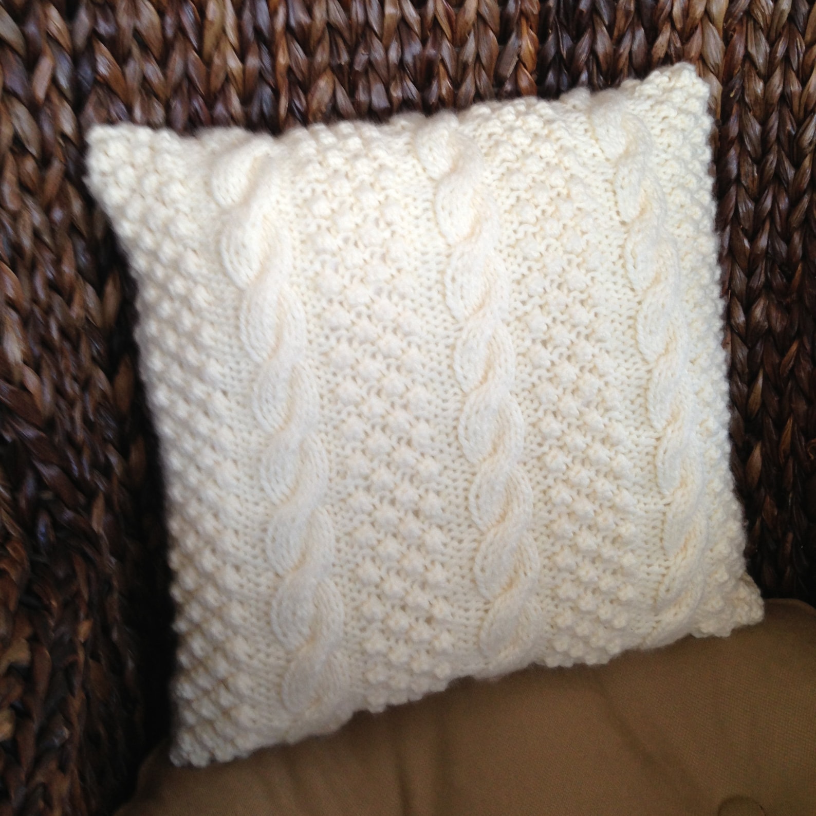 Knit Pattern Pdf Cable Knit Pillow Cover Pattern Blackberry Etsy