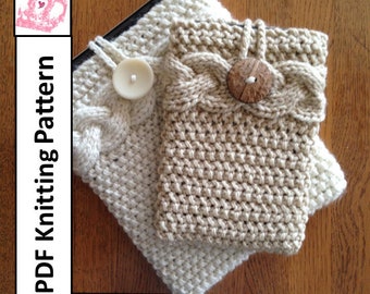 PDF KNITTING PATTERN, sleeve, cover, case for iPad Mini, Kindle Fire , Nook, E Reader, tablet, iPad, Braided Cable tablet cover