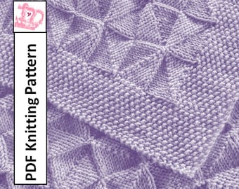 Modèle de tricot de couverture de bébé, modèle de tricot PDF - moulins à vent et moulins à vent réversible couverture de bébé/jet/afghan 26 x 36