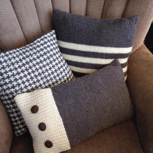 PDF KNITTING PATTERN, knit pillow cover pattern, Stripe pillow cover, 18x18 image 6