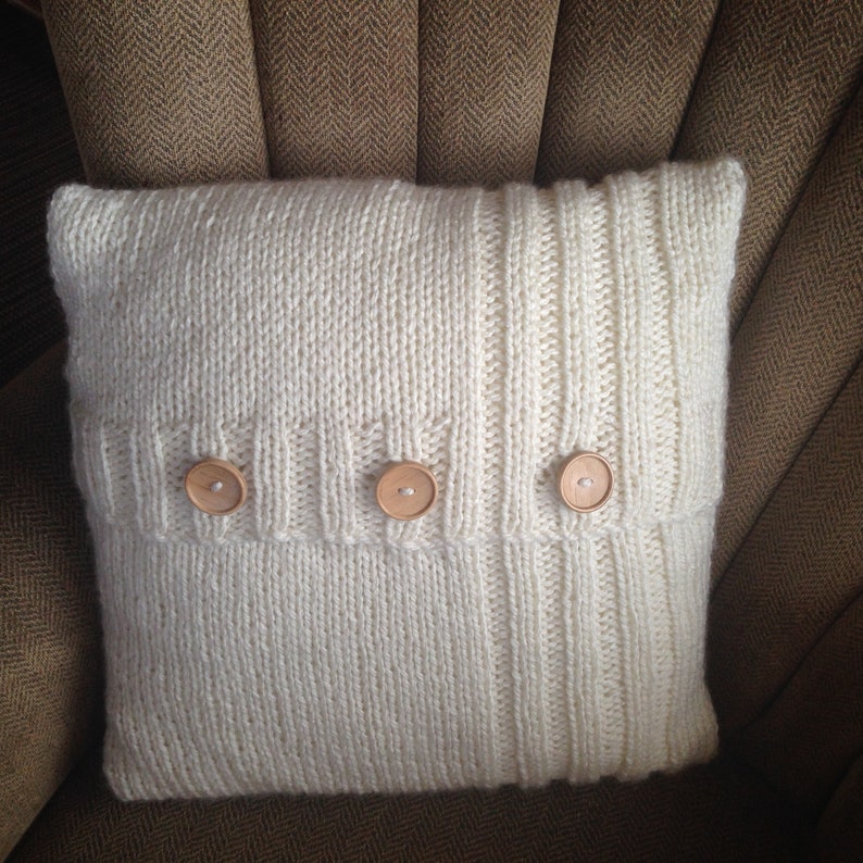 PDF KNITTING PATTERN Chunky Knit Pillow Cover Pattern Rib Etsy UK