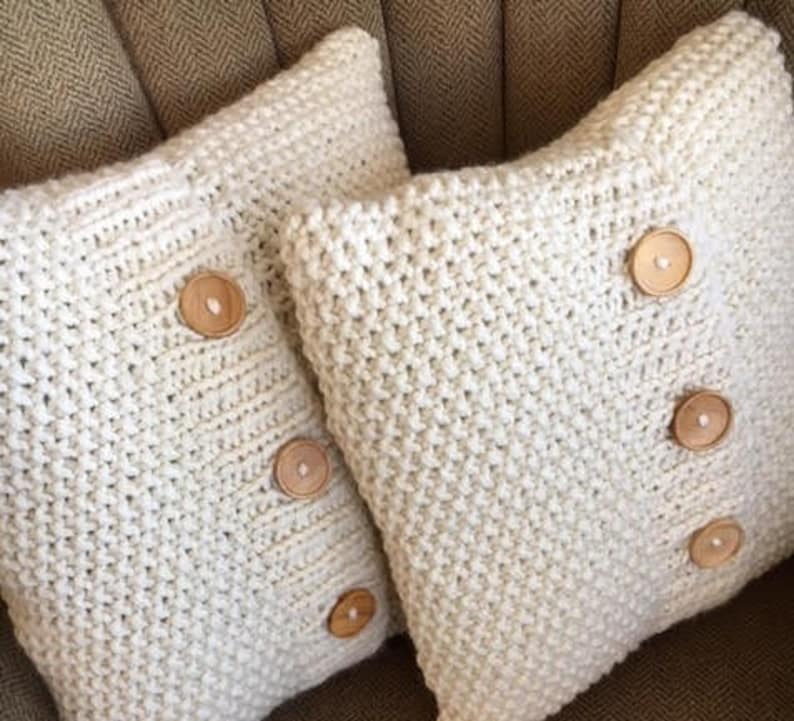 Knit pattern pdf, knit pillow cover pattern, Super Simple Seed Stitch Pillow Cover in 6 sizes PDF KNITTING PATTERN image 7