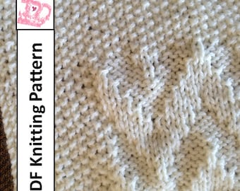 Baby Blanket Knitting Pattern, PDF Knitting Pattern - Chevron Baby Blanket/throw/afghan 28 x 36