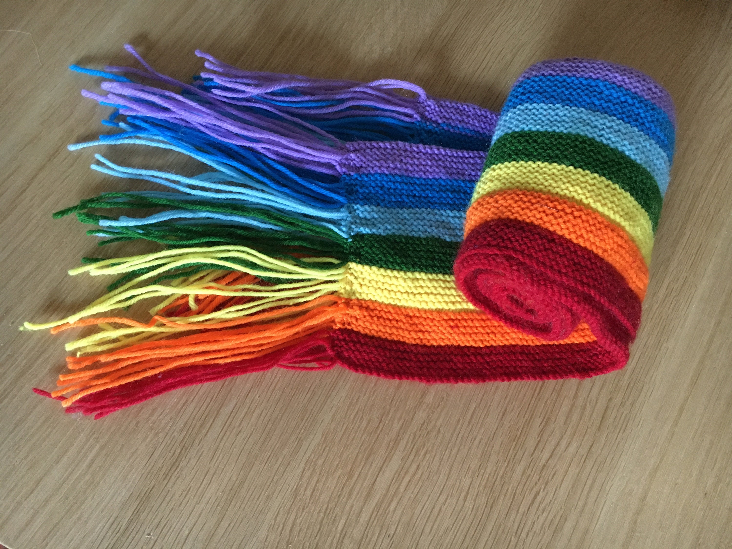 PDF KNITTING PATTERN Rainbow Scarf Etsy UK