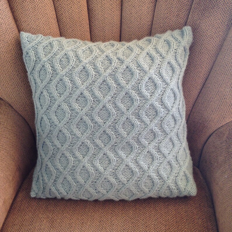 Twists and Turns Cable knit pillow cover pattern PDF Etsy