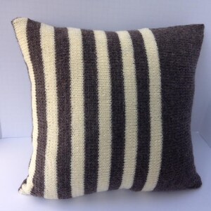 PDF KNITTING PATTERN, knit pillow cover pattern, Stripe pillow cover, 18x18 image 3