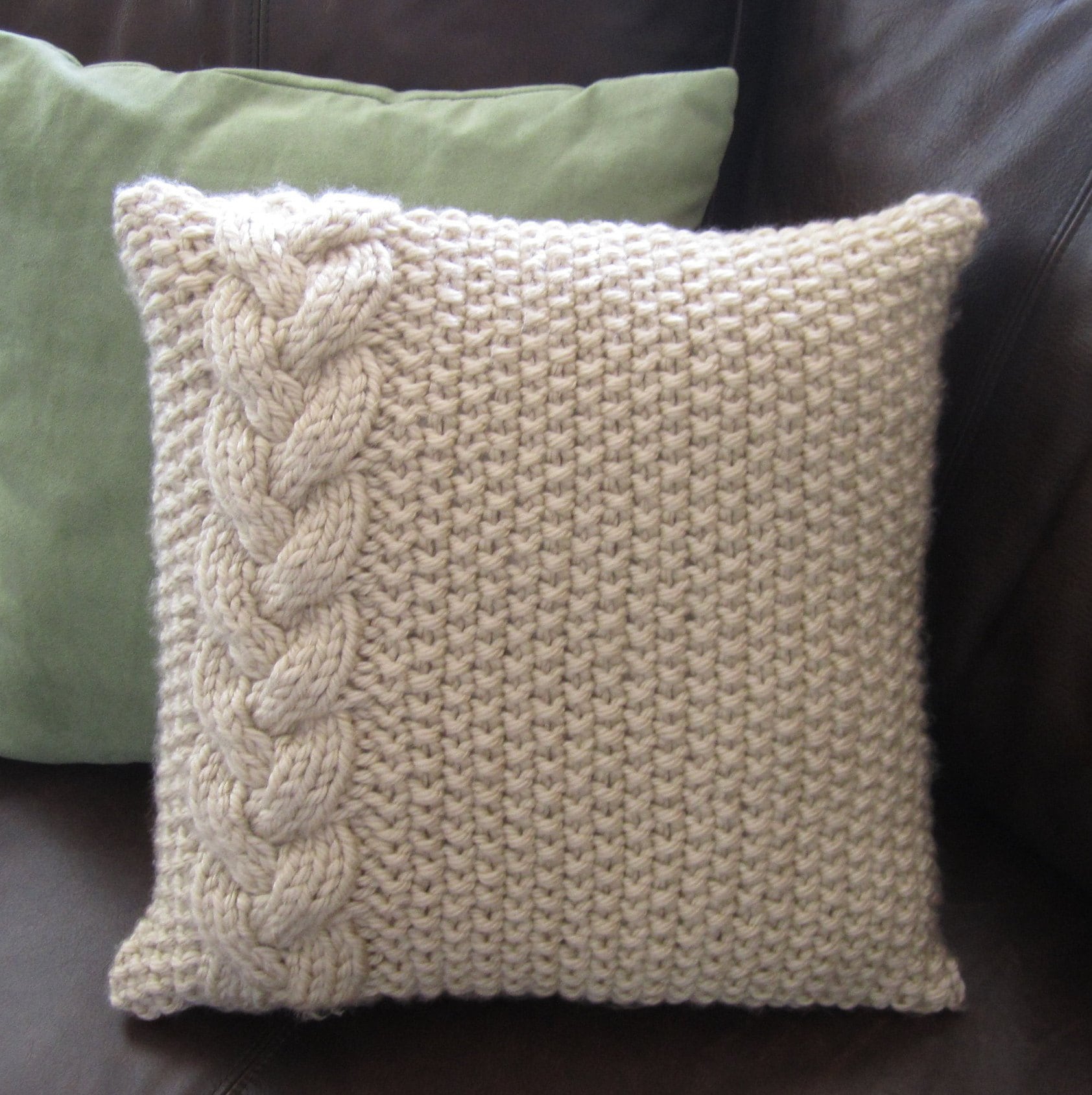 Cable Knit Pillow Cover Pattern Knit Pattern Pdf Braided Etsy UK