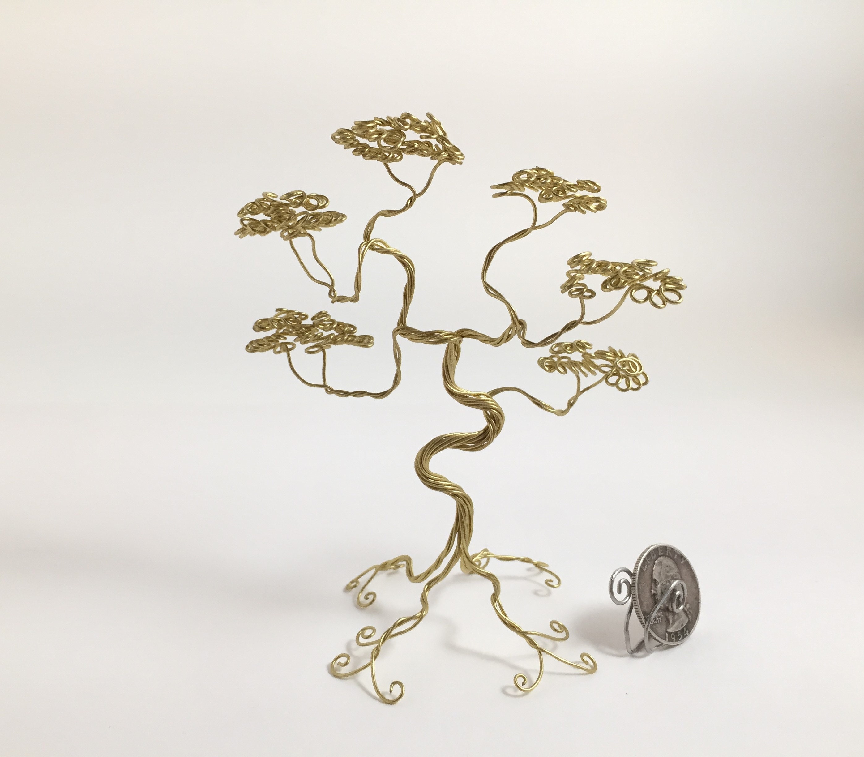 Brass wire tree sculpture small Etsy