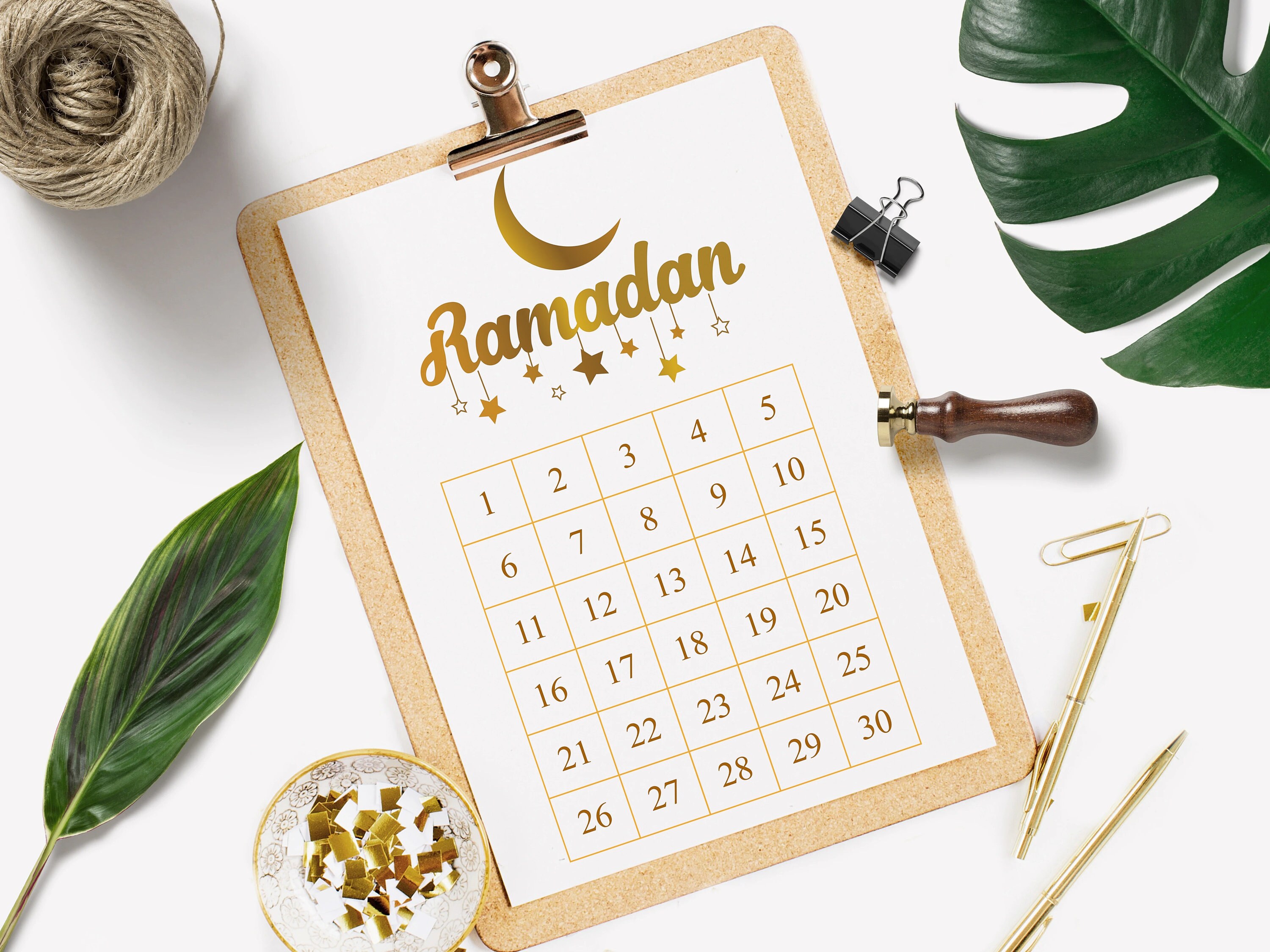 1 calendario de cuenta regresiva de Ramadán – Decoración de madera 2023 –  Calendario de Ramadán Eid ER