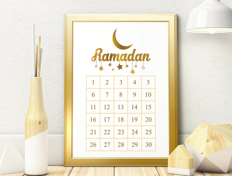 Ramadan Calender Printable Countdown to Eid Islamic Wall Etsy