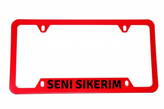 1x Seni Sikerim Red Aluminum License Plate Frame Frames Cover With Screws Back Protection Hiding Caps Canada Warehouse 24 7