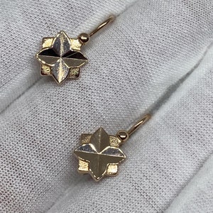 Vintage Original Solid Rose Gold 583 (14k) Earrings,  Gold Earrings, Gold Earrings, Ukraine