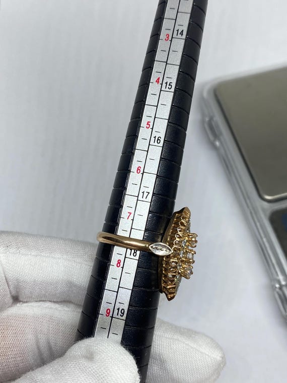 14 KT  Diamond Solid Gold Ring 583, Solid Rose Go… - image 8