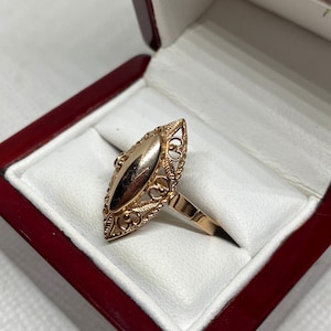 Vintage Original  Rose Gold  Ring 585 14KT ,   Rose Gold Ring 585 14KT, Solid Gold Ring 585