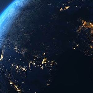 Computer Screen Saver of Spinning Planet Earth for Windows PC Computer.