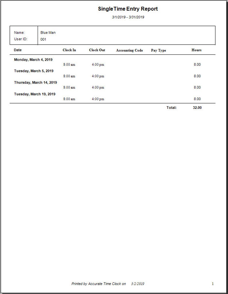 Employee Time Clock Software and Reporting System for Microsoft Window ...