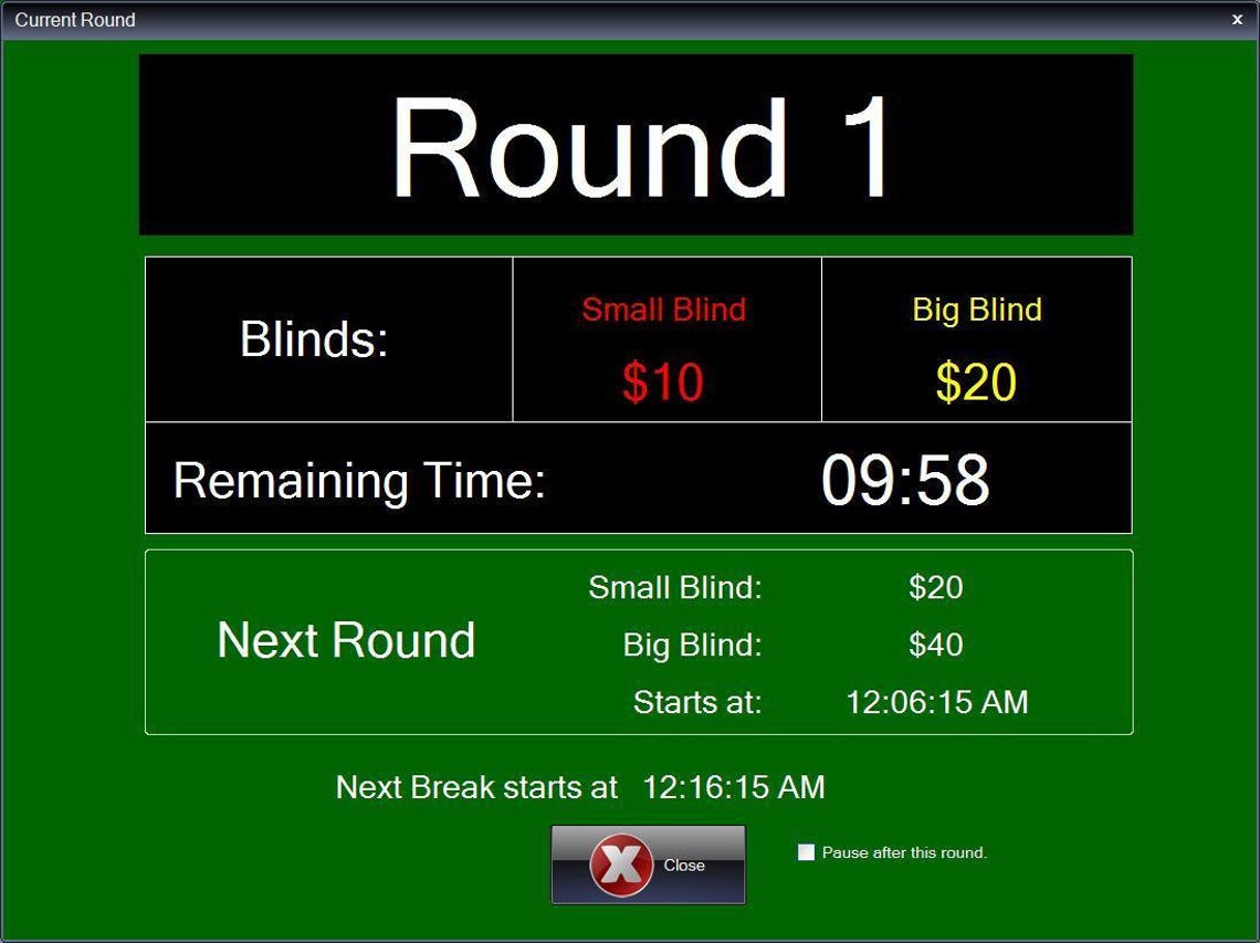 Poker Tournament Timer Software Microsoft Windows Texas Holdem Etsy