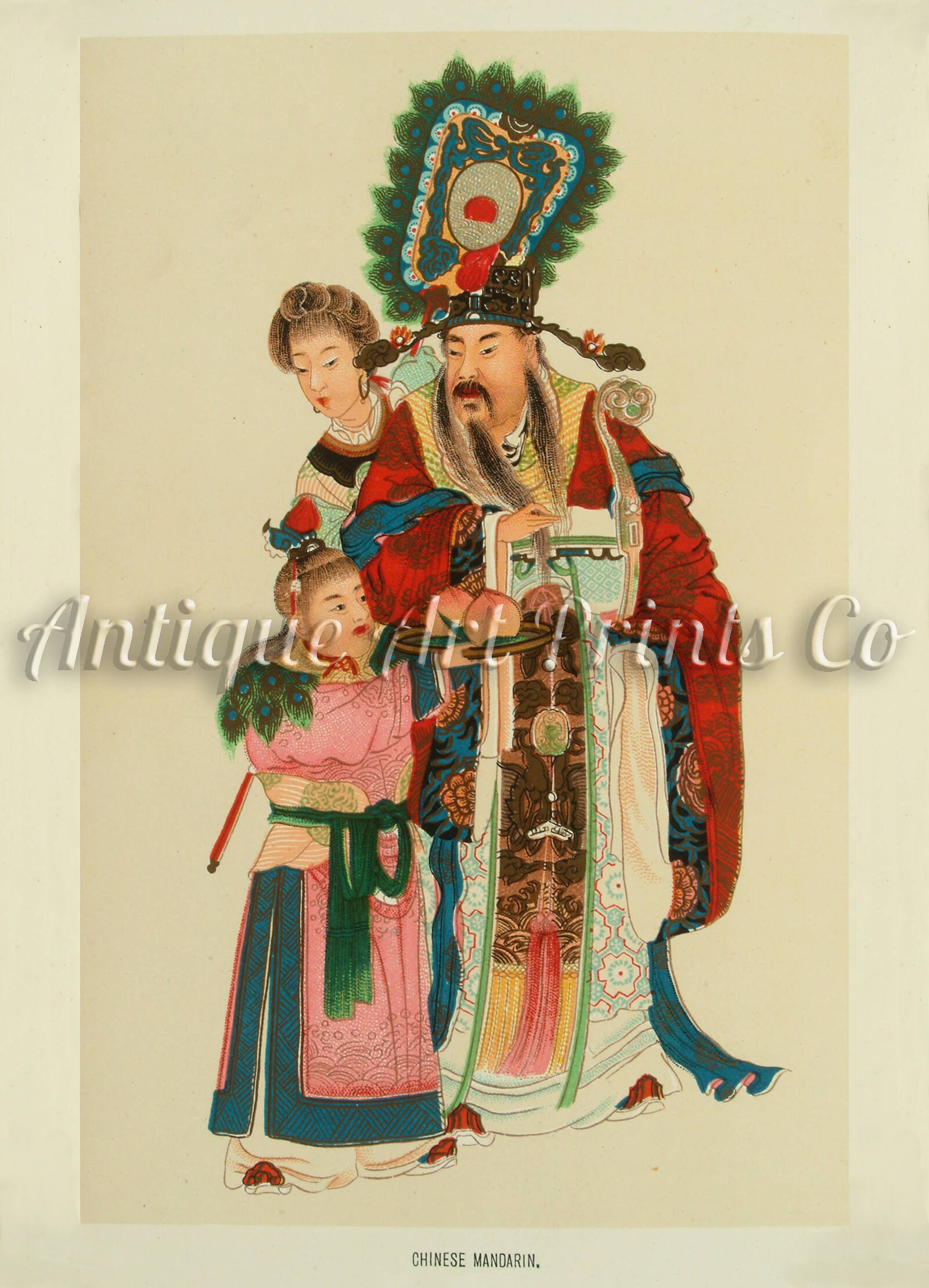 Chinese Antique Wall Art Chinese Mandarin Vintage Wall Etsy