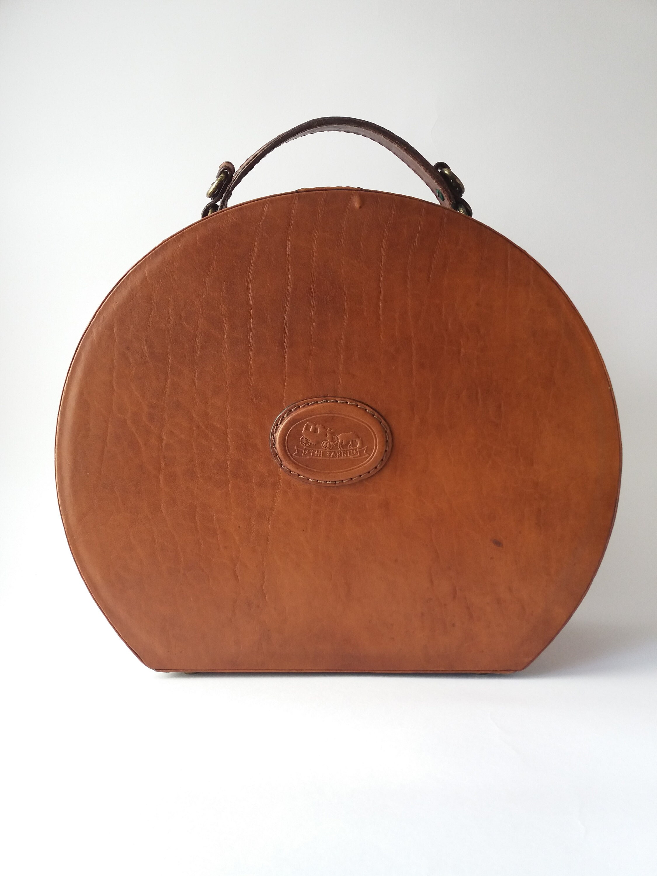 Vintage Suitcase Hatbox Retro Handbag Genuine Leather Carryon Luggage travel Suitcase Antique Travelware makeup Box 80 s Beauty Box Etsy