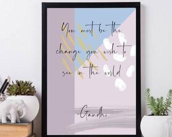 Gandhi Colourful Quote Digital Print