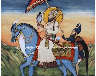 King of Kings - Sri Guru Gobind Singh Ji on horseback