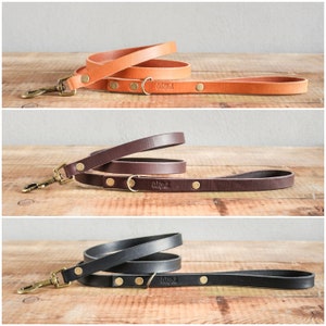 Vegetable tanning Leather collar h 1,5 cm. Genuine leather dog collar. Brown leather collar. Plain collar for dogs. Black leather collar.