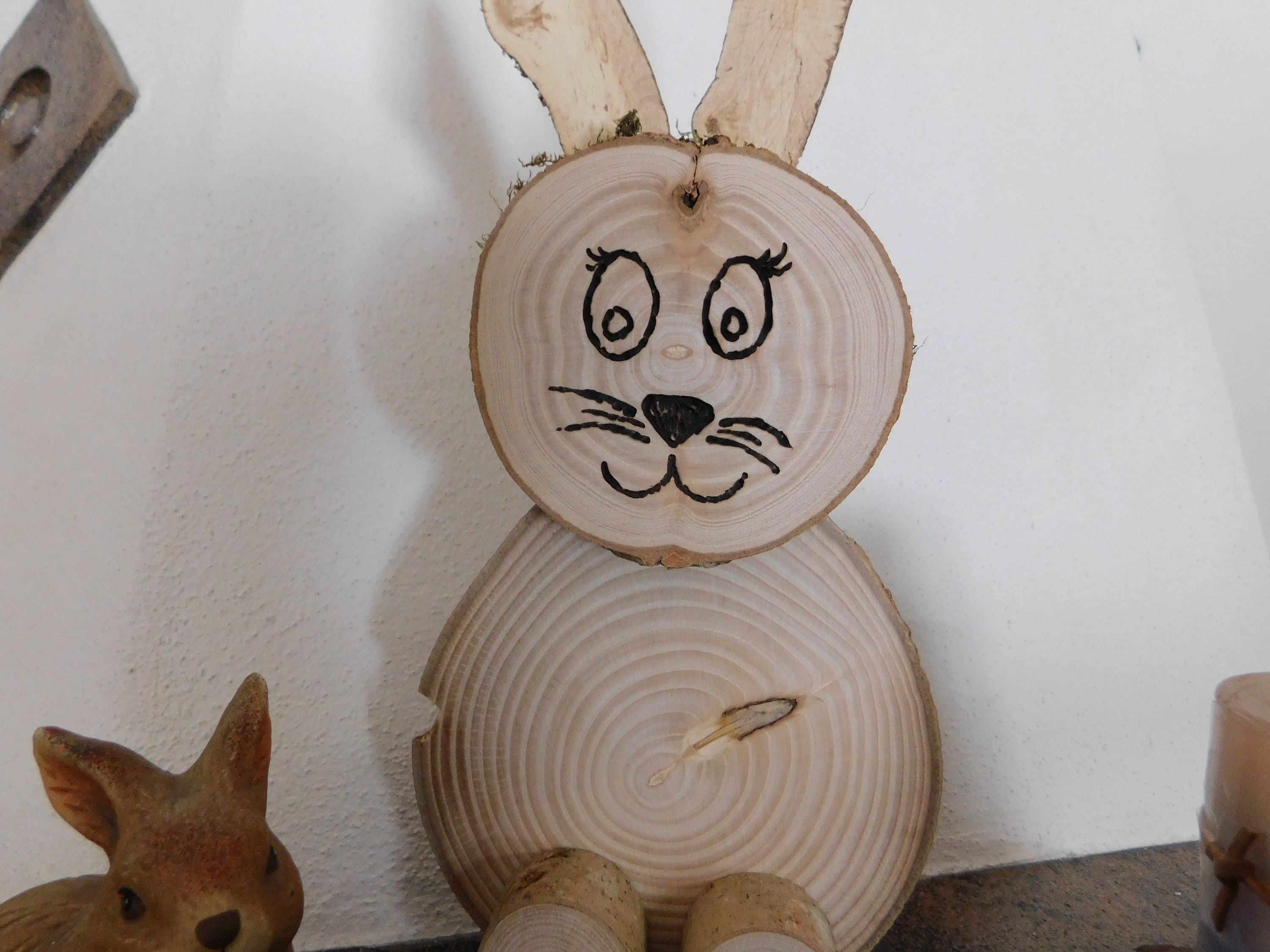 Osterhase aus Holz Baumscheibenosterhase Holzhase - Etsy.de