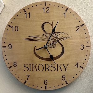 Sikorsky Logo Wall Clock Custom Engraved