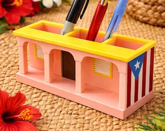 La Casita Pencil Holder | Puerto Rico Desk Decor, 3D Printed Organizer