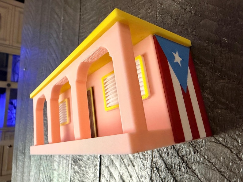 Portapenne La Casita / Decorazione da scrivania Puerto Rico, organizer stampato in 3D immagine 6