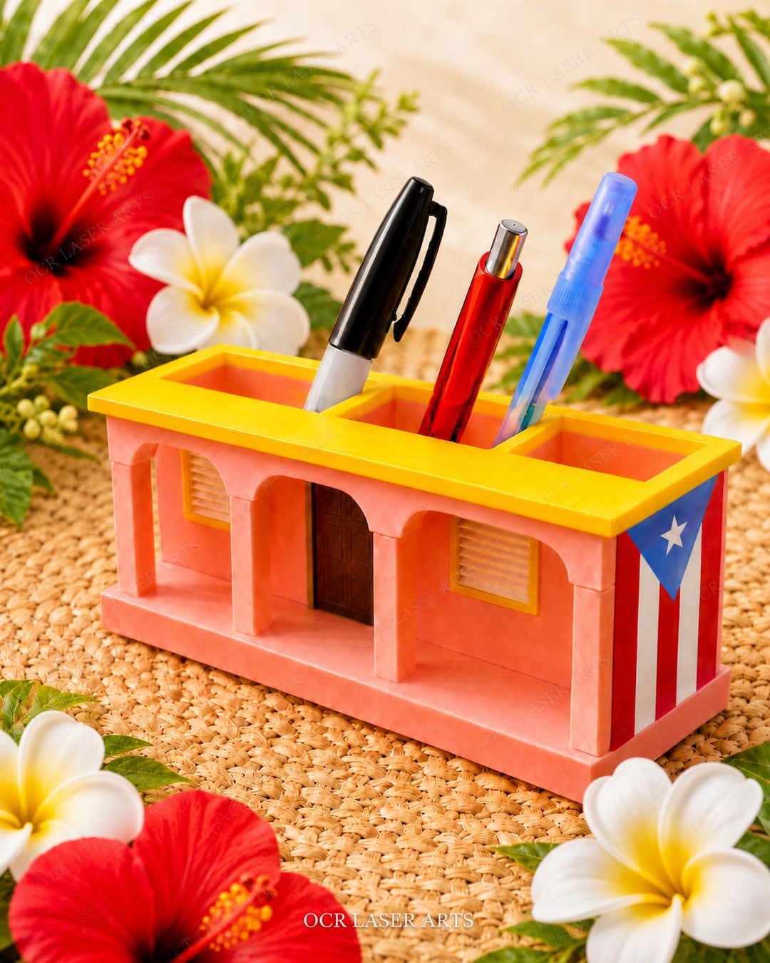 La Casita Pencil Holder | Puerto Rico Desk Decor, 3D Printed Organizer