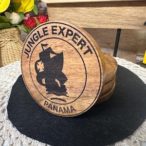 Lasered US Army Jungle Expert Panamá Wood Coasters - Set of 4