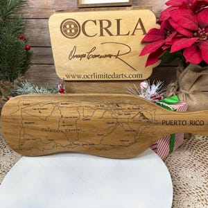 Puerto Rico Map Cutting Board Solid Wood