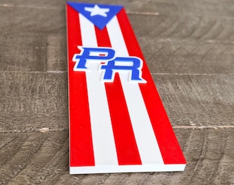 Targa murale di Porto Rico stampata in 3D con logo PR