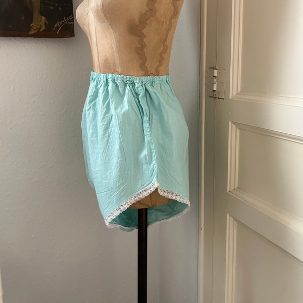 Vintage 1930s Sea foam Green Cotton Bloomers Size Large to XL