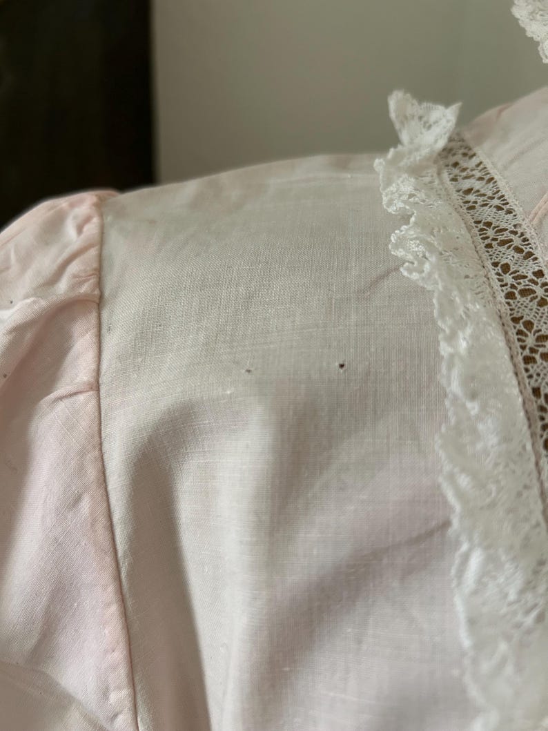 Vintage Rosa Baumwolle Nachthemd mit Puffärmeln, Spanische Dessous Bild 10