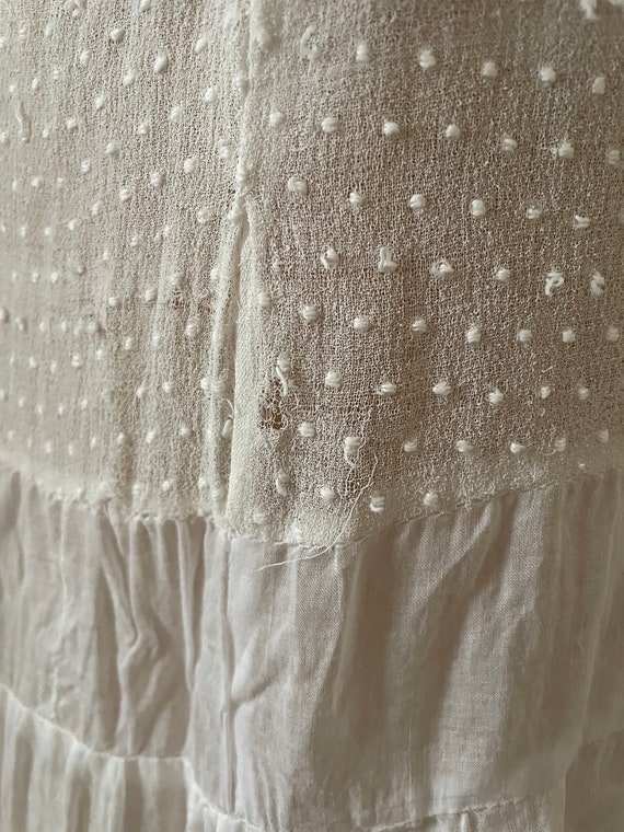 Vintage 1930s White Cotton Voile and Embroidered … - image 6