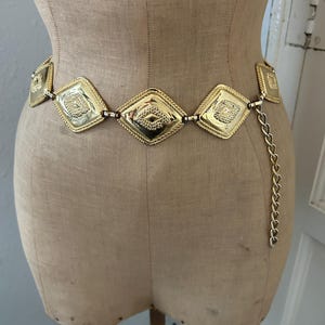 Vintage ESCADA Gold Tone Diamond Chain Link Belt - Etsy