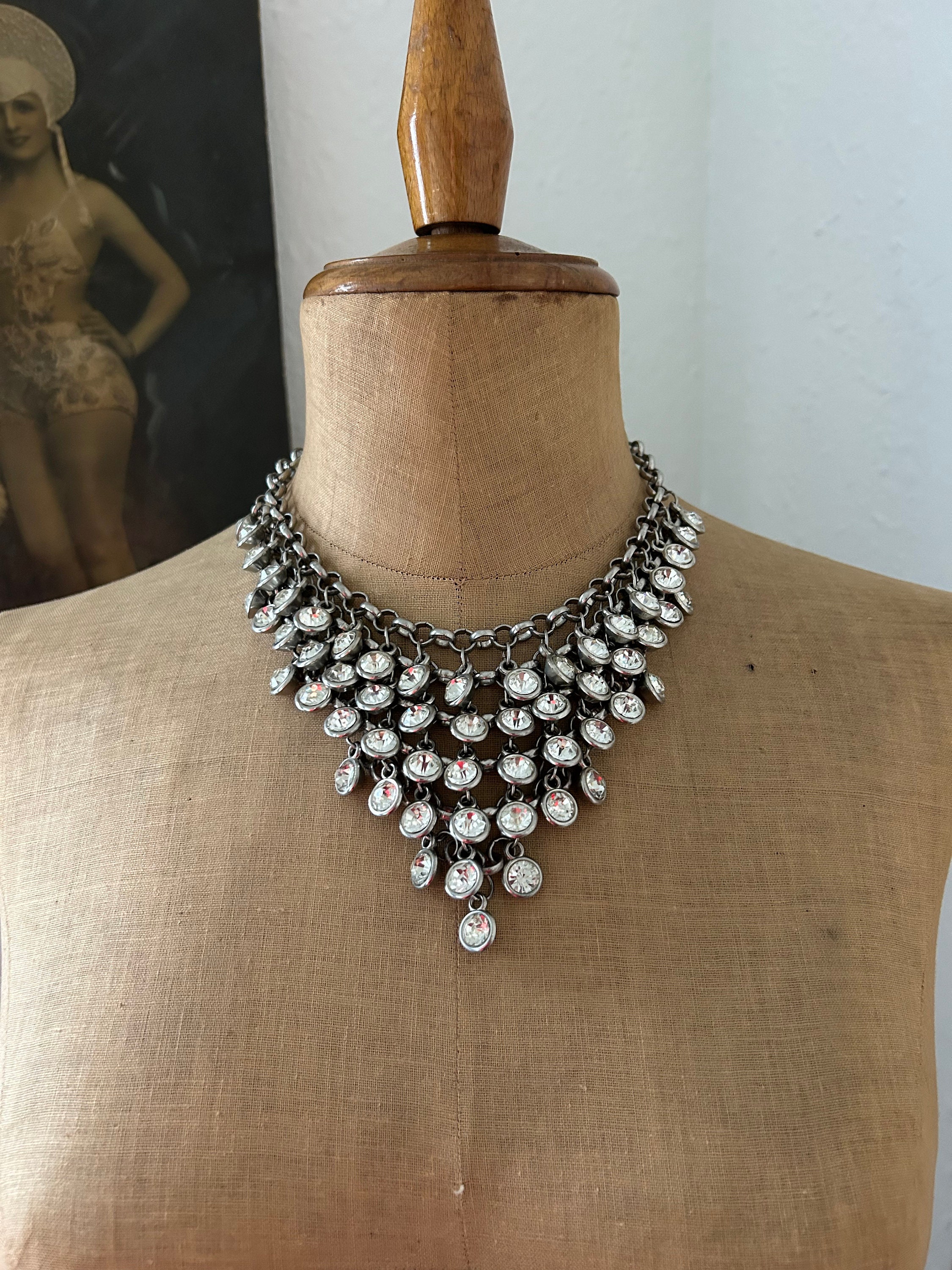 Collana in catena con perle e strass Donna, Oro | Milano