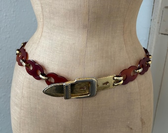 Vintage Fish Link Belt Sleek Gilt Metal Fish Link Hinged Belt C 1970s - Etsy main image 4