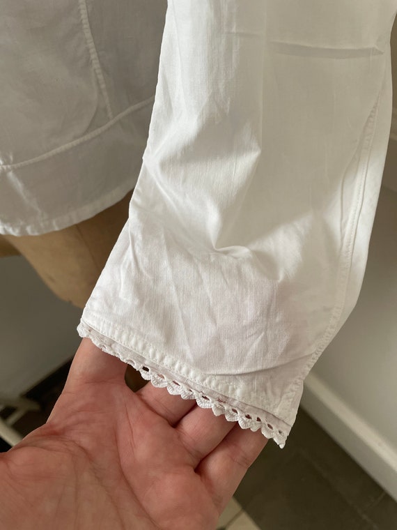 Edwardian White Cotton Scoop Neck Corset Cover wi… - image 5
