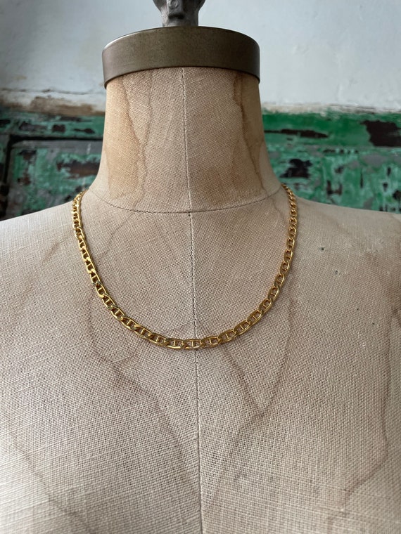 Vintage 18 K Gold Plated Mariner Anchor Chain Lay… - image 2