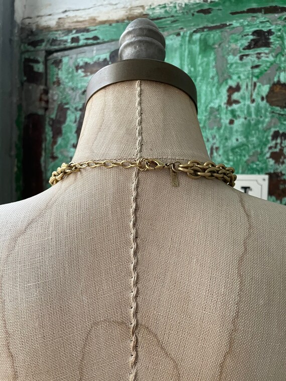 Vintage LERITZ Necklace, Antiqued Gold Plated Bra… - image 4