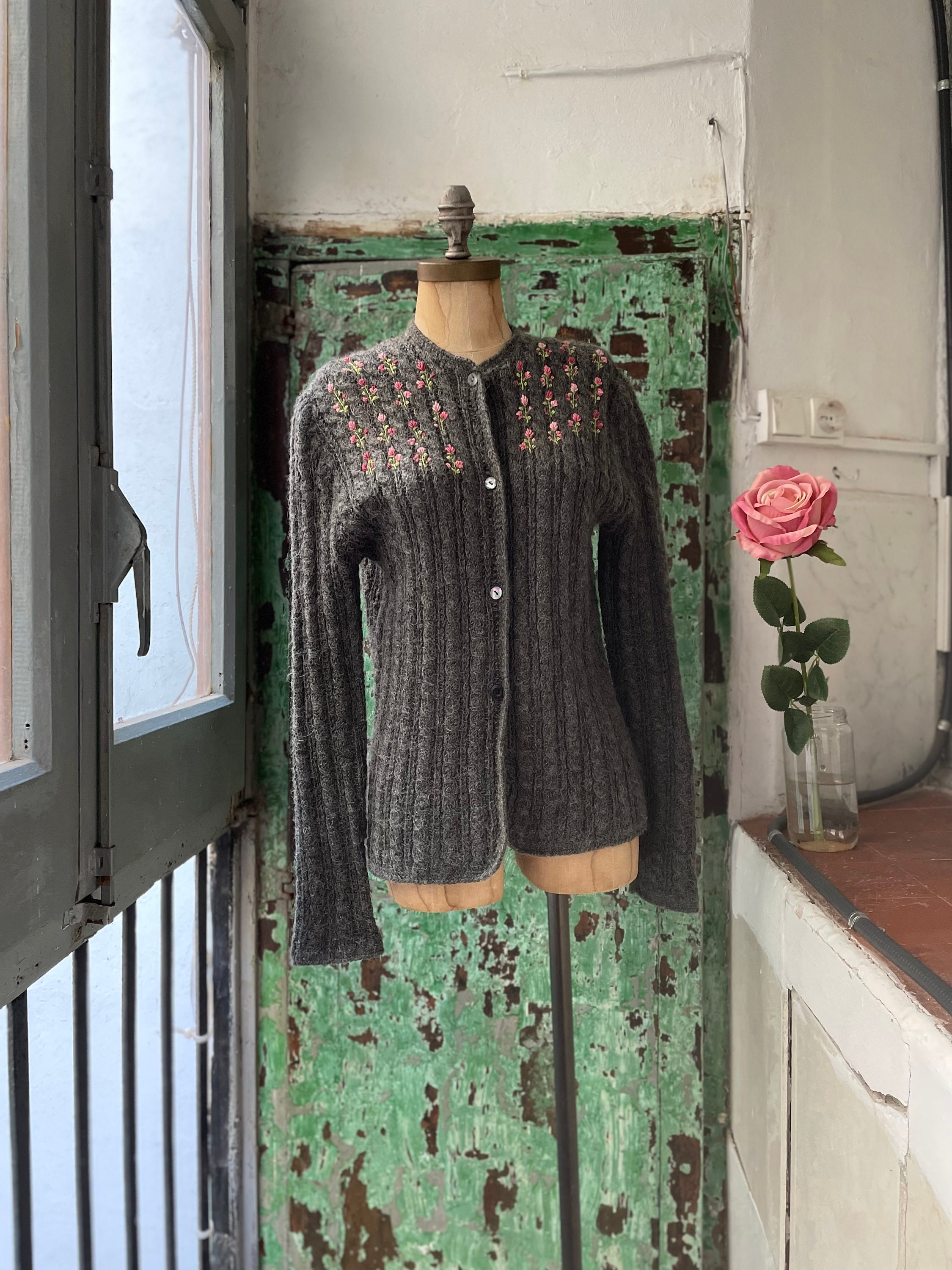 Hand Knitted Angora Cardigan - Etsy