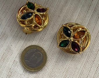 Boucles D'Oreilles Vintage Leritz - Clips, Occasion Bon État - Bijou Rétro, Style Ancien