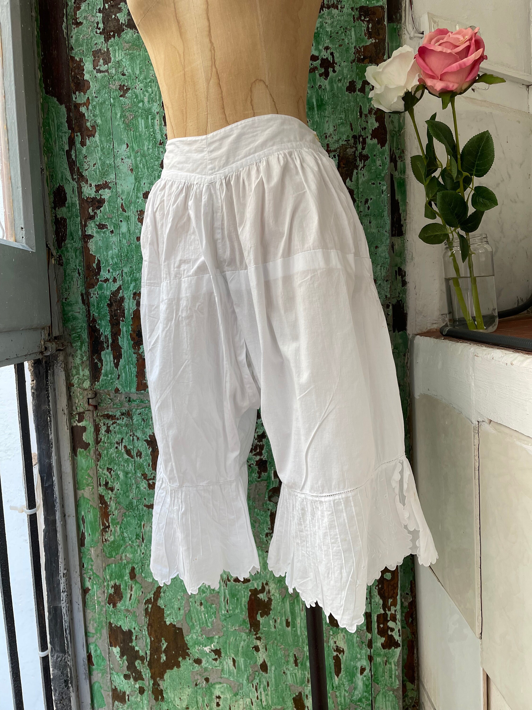 Antique Edwardian White Cotton Crotchless Culottes Pantaloons | Etsy