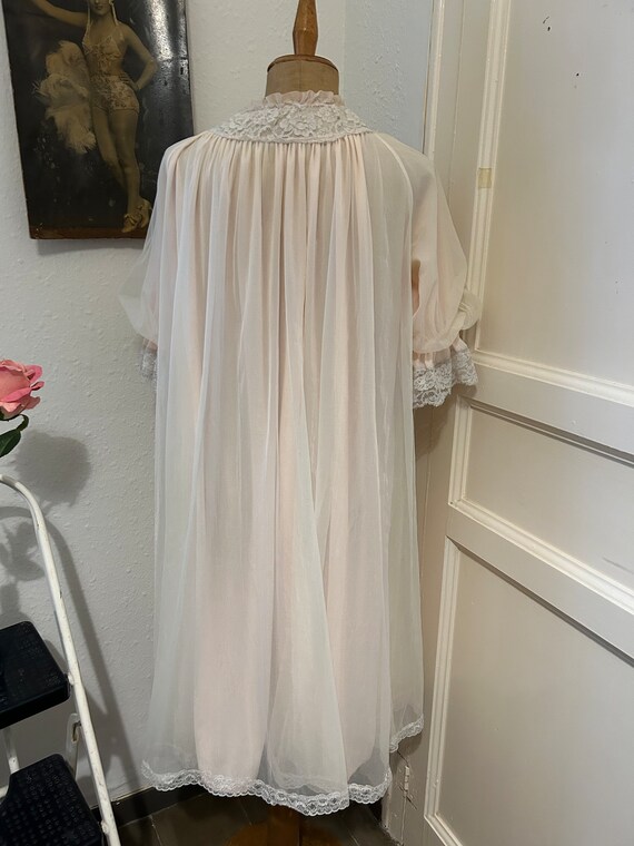 Beautiful St Michael Fluffy Pink Chiffon Peignoir… - image 6