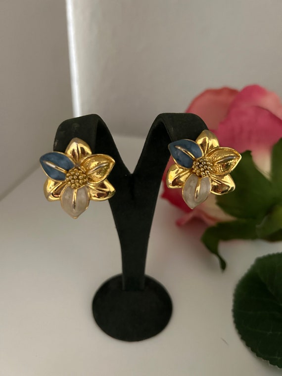 Boucles d'oreilles clip art déco vintage en feuille d'or - Canada